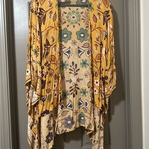 Boho Floral Mustard Kimono by Faveur Large